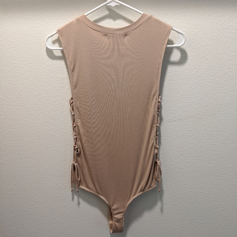 Blush Bodysuit With Side-Tie String - image 2